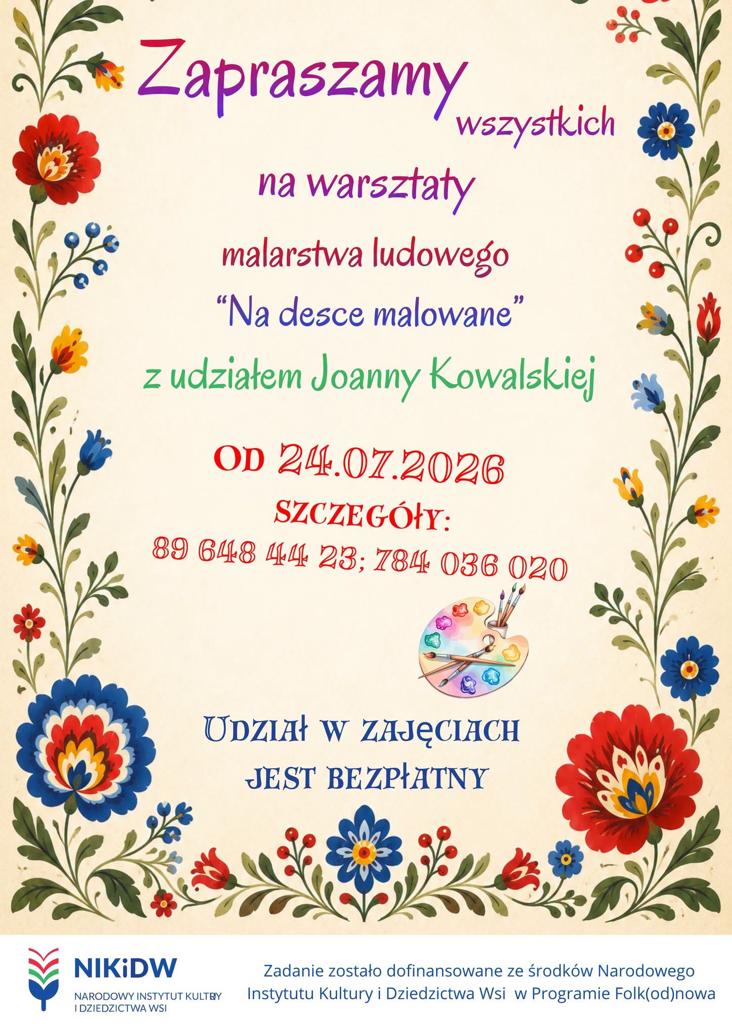 Zapraszamy na warsztaty “Na desce malowane”