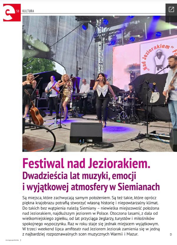 XX Jubileuszowy Festiwal nad Jeziorakiem w artykule pisma “Eurogospodarka”